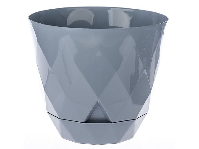 Горшок для цветов Laurel D220 мм, 4.5 л с поддоном (серый)